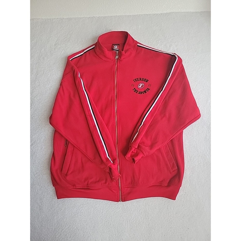 Reebok Limited Edition 2XL Allen Iverson The Answer Red Zip‎ Sweatshirt Jacket